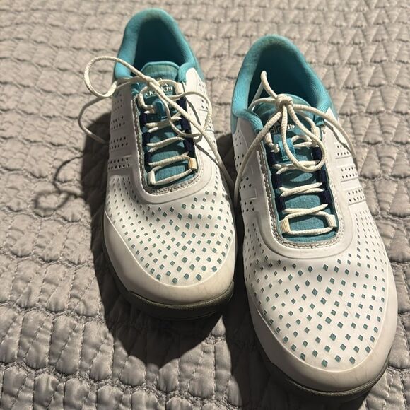Adidas Adipure Sport Women’s Golf Shoes in White, Blue, & Gray Size 7.5 - Picture 3 of 8